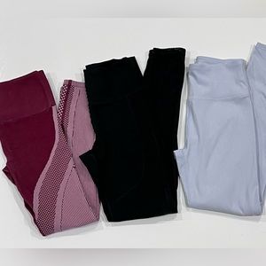XS Fabletics Joy lab ribbed leggings maroon black light blue workout yoga